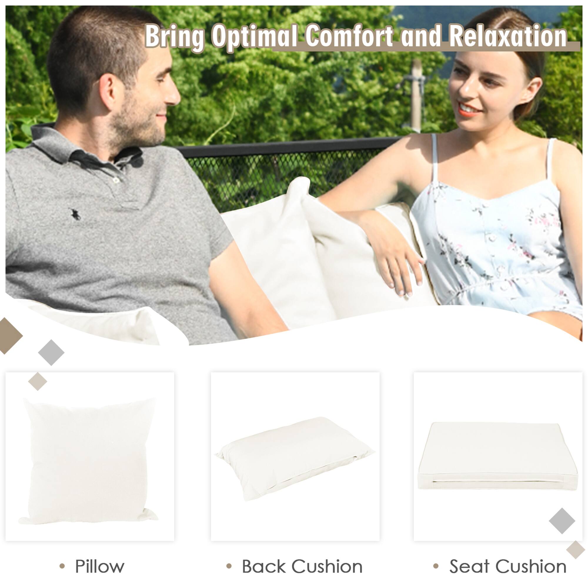 Bring Optimal Comfort and Relaxation

Pillow
Back Cushion
Seat Cushion