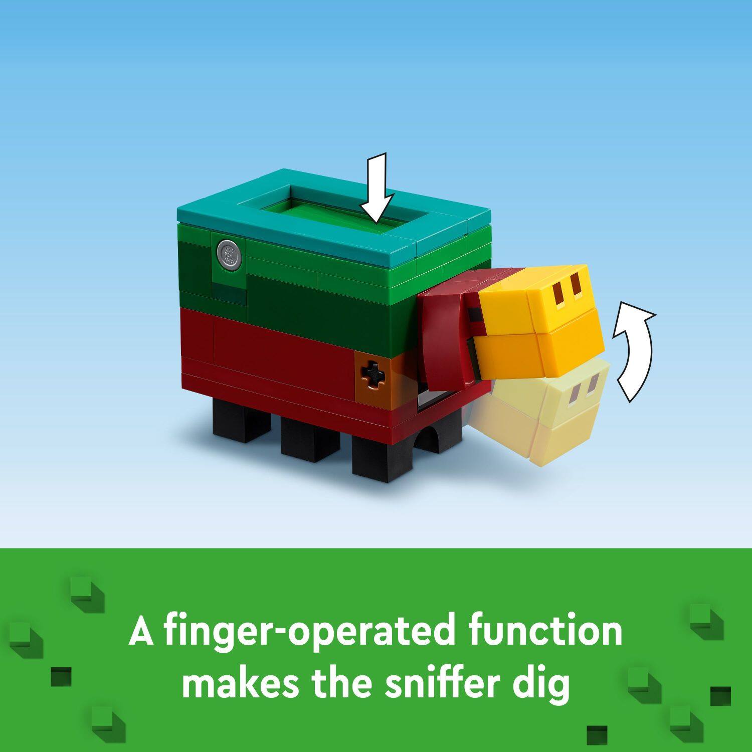 A finger-operated function makes the sniffer dig.