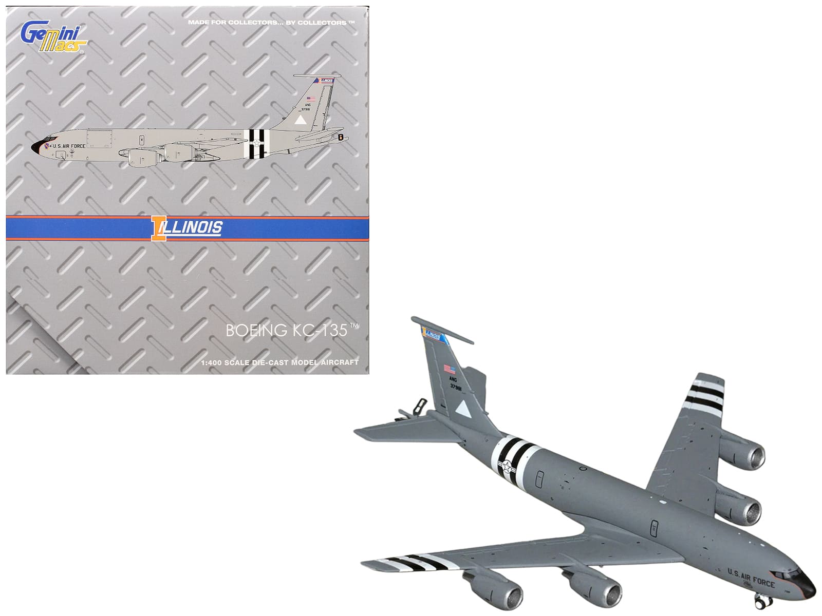 "Boeing KC-135R Stratotanker Aircraft ""Illinois Air National Guard"" US Air Force Gray 1/400 Diecast Model by GeminiJets" price history on PriceWatchPro
