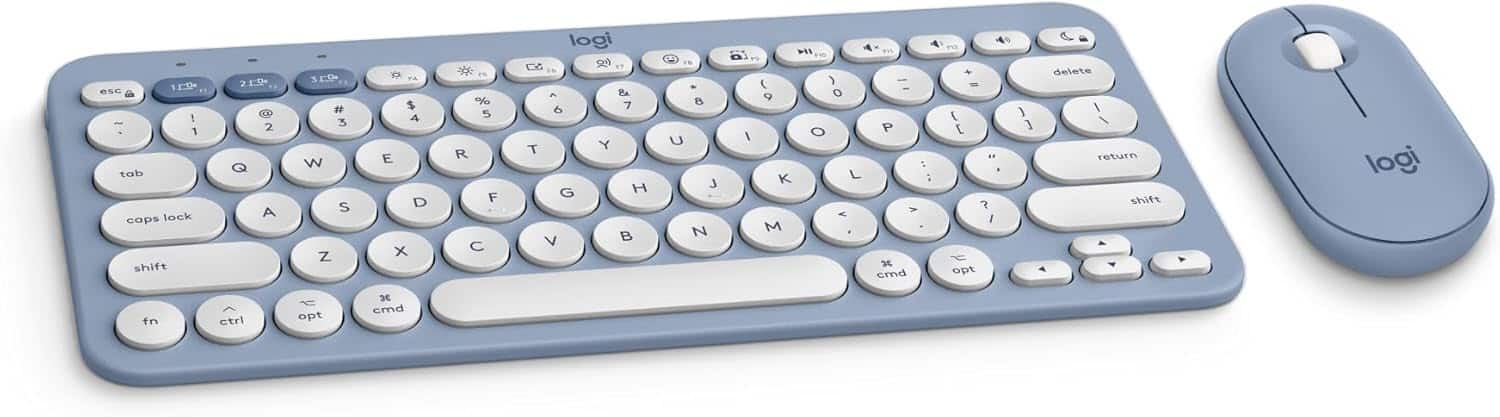 Logitech - Pebble 2 Mouse and Keyboard Combo for Mac - Tonal Blue