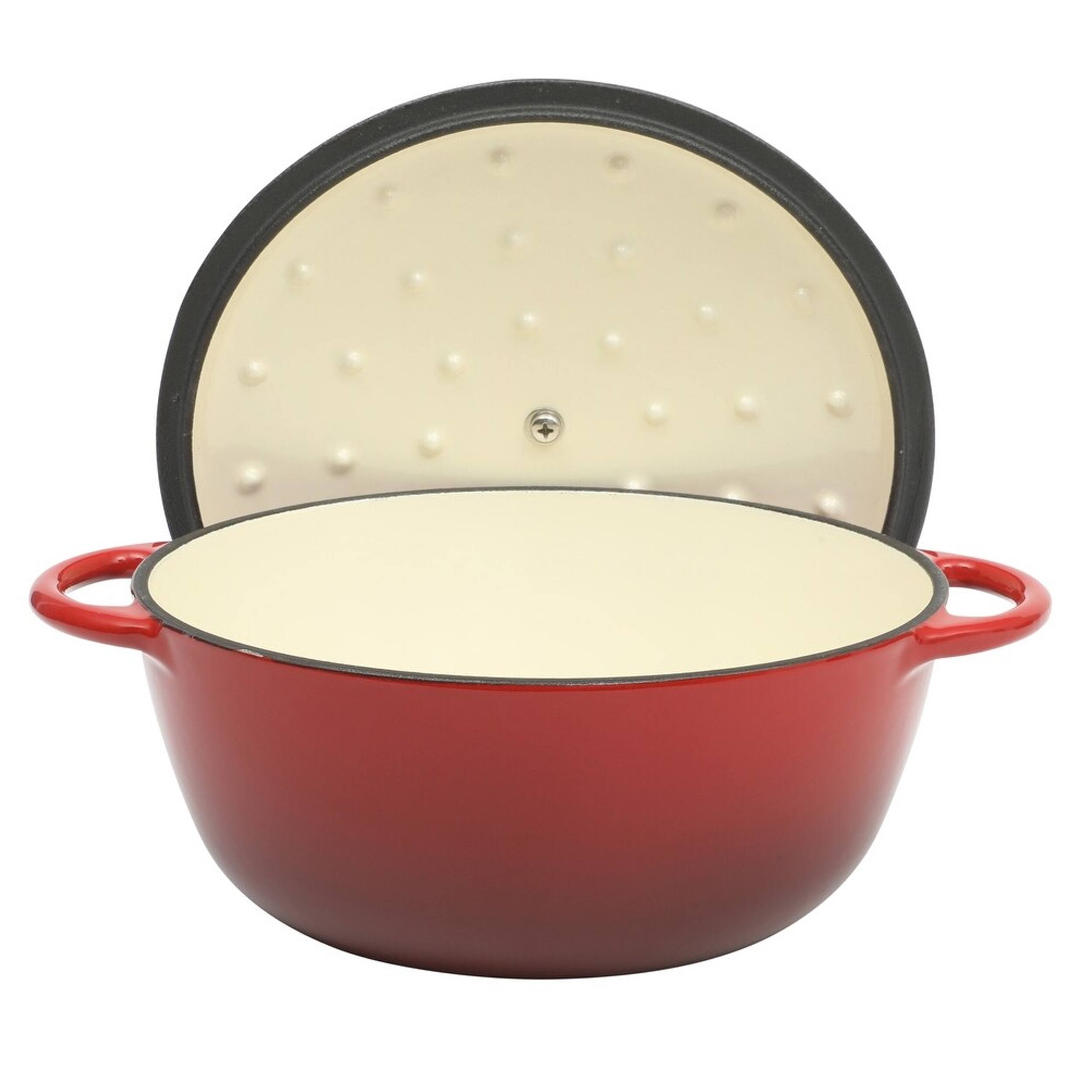 Alt View 1. Gibson - Gibson Home Addlestone 2.65 Quart Enameled Cast Iron Dutch Oven with Lid in Red - Red.