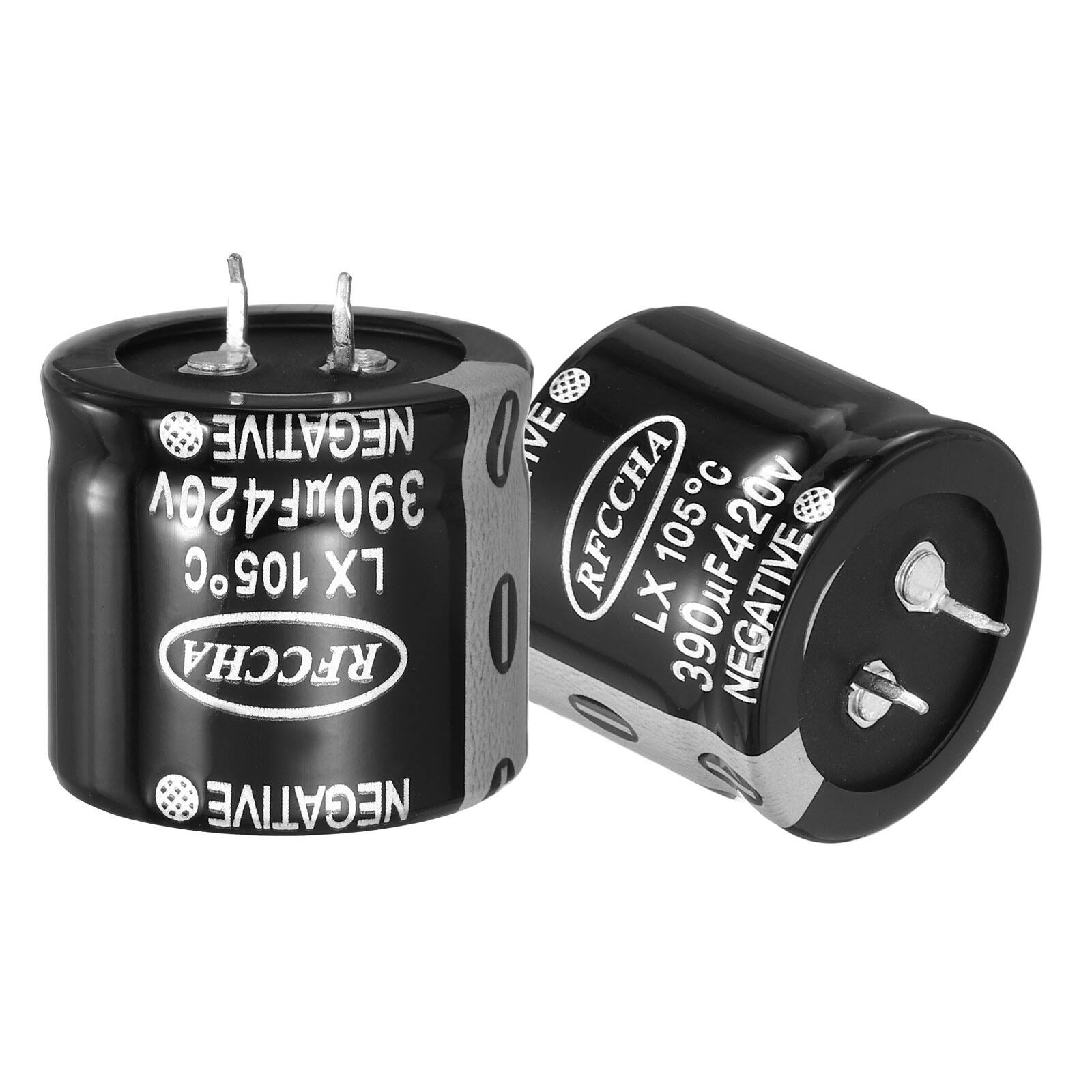 Unique Bargains - 420V 390uF Snap-in Electrolytic Capacitor, 2pcs, 31x35mm, for Audio/Filter/Appliances - Black price history on PriceWatchPro