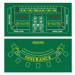 GSE Games & Sports Expert - Las Vegas Style Casino Black Jack and Craps Layout Mat with Instructions and Strategy Chart