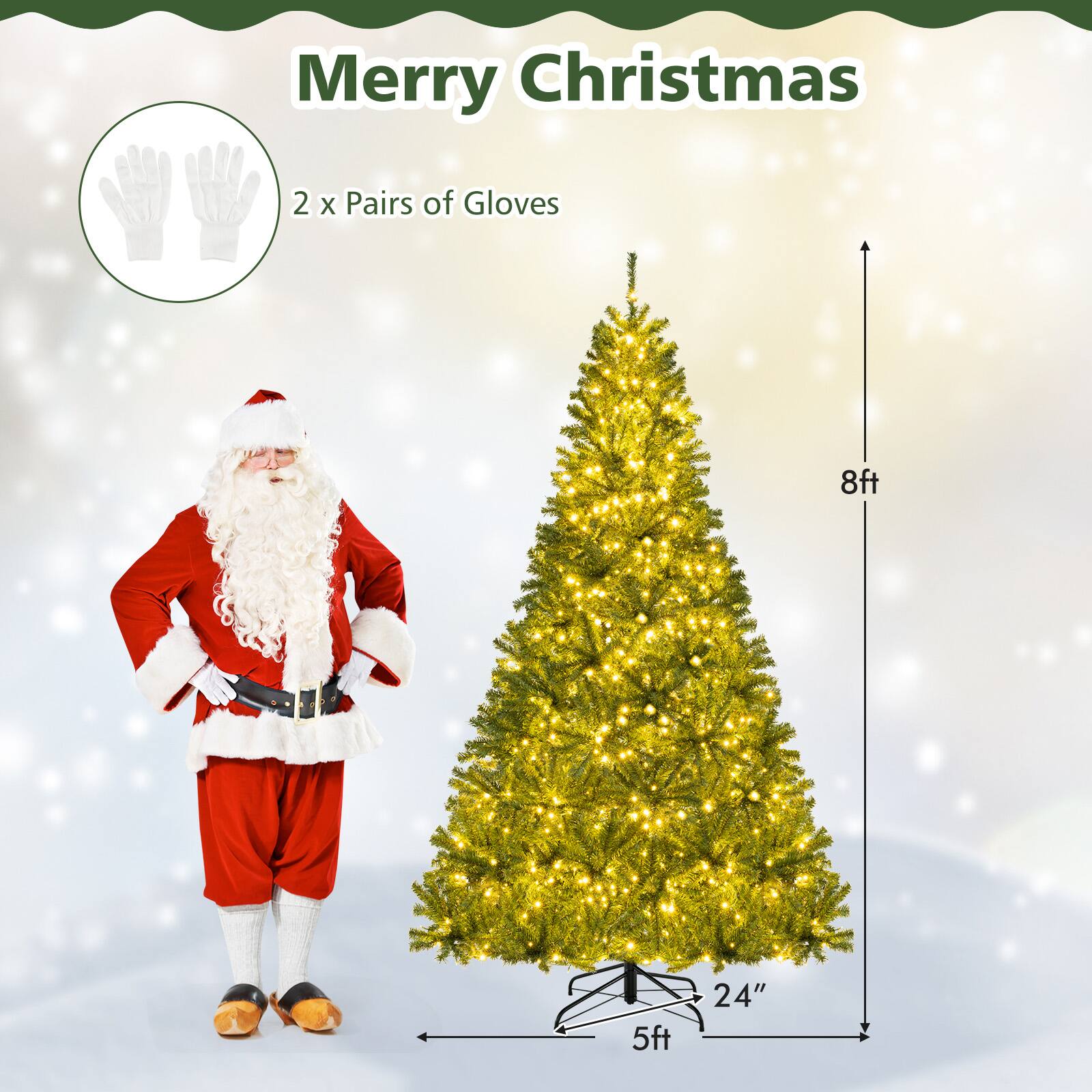 Merry Christmas

2 x Pairs of Gloves

8ft

5ft

24"