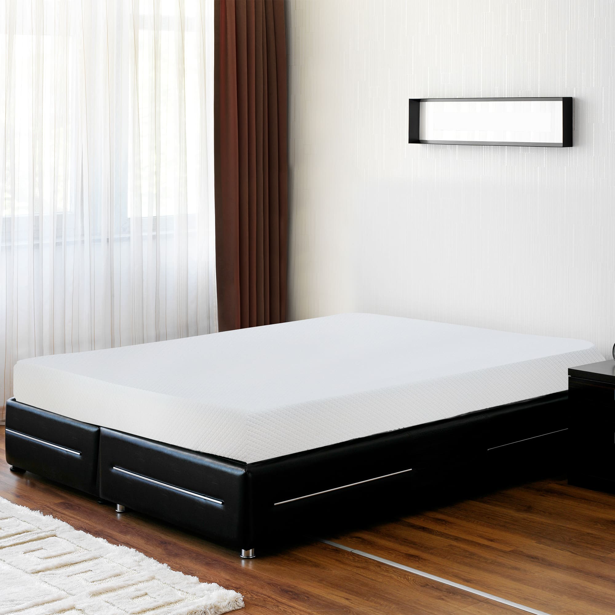 Vaczon - 6 Inch Full Gel Memory Foam Pressure-Relief Mattress Breathable Polyester Cover Lightweight Roll-in-a-Box - White