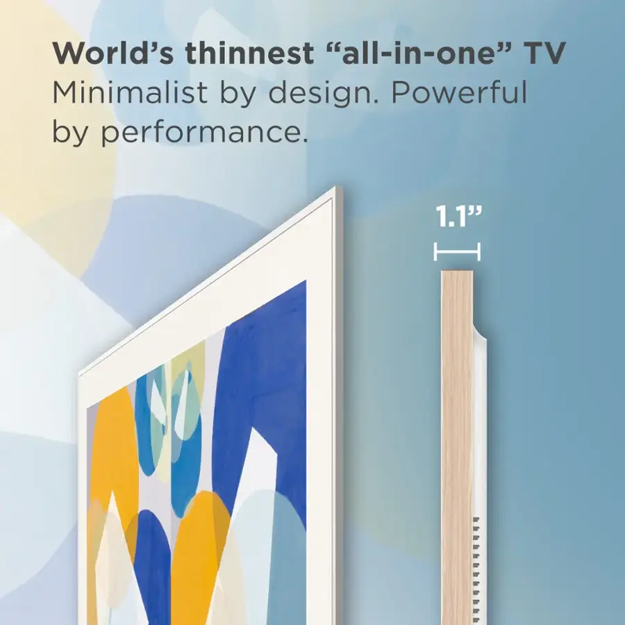 World's thinnest "all-in-one" TV. Minimalist by design. Powerful by performance. 1.1"