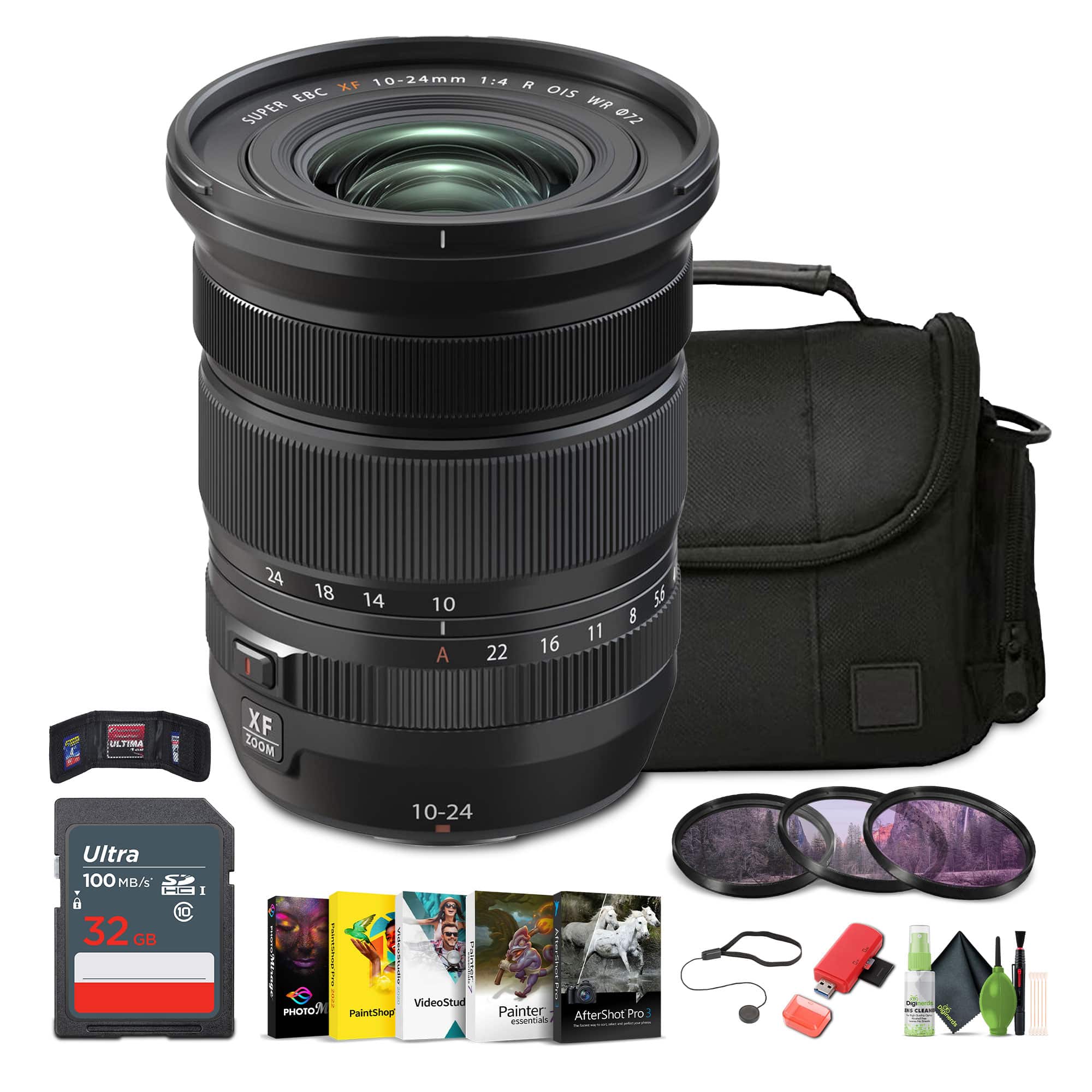 Fujifilm - XF 10-24mm f/4 R OIS WR Lens, SOFT CASE-LG (SLR+2-3 LENSES), Bundle - Black price history on PriceWatchPro