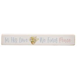 BreeBe - In His Love We Find Peace Painted Wood Block 12" - Multi