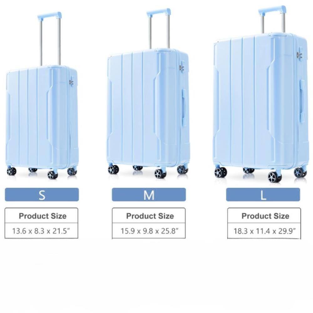 S  
Product Size: 13.6 x 8.3 x 21.5"  

M  
Product Size: 15.9 x 9.8 x 25.8"  

L  
Product Size: 18.3 x 11.4 x 29.9"