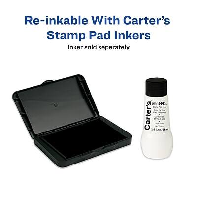 Re-inkable With Carter's Stamp Pad Inkers  
Inker sold separately  

Carter's 2.0  
Neat-Flo  
2.8 fl. oz. (83 ml)