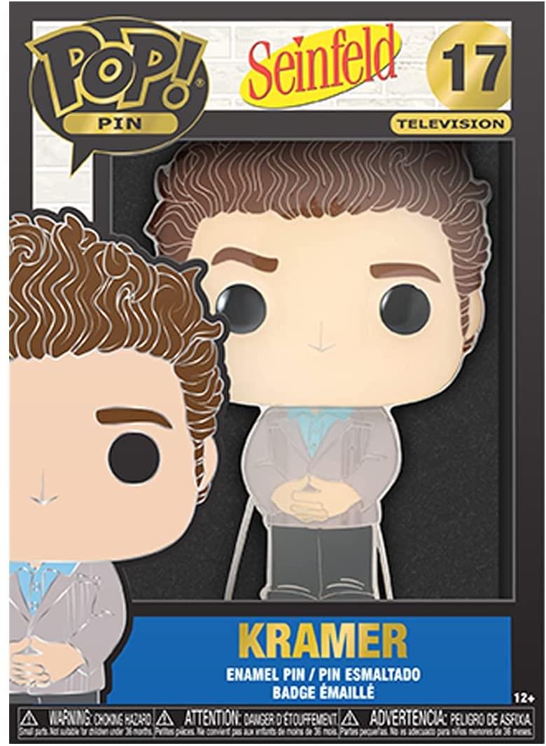 POP! PIN  
Seinfeld 17  
TELEVISION  

KRAMER  
ENAMEL PIN / PIN ESMALTADO  
BADGE ÉMAILLE  

WARNING: CHOKING HAZARD - Small parts. Not for children under 3 years.  
ATTENTION: DANGER DE SOUFFREMENT - Petits pièces. Ne convient pas aux enfants de moins de 3 ans.  
ADVERTENCIA: PELIGRO DE ASFIXIA - Piezas pequeñas. No es adecuado para niños menores de 3 años.  

12+