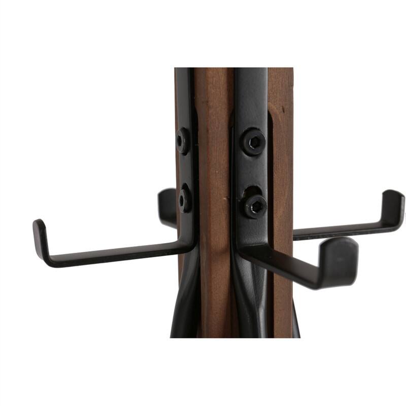 Alt View 3. ALEXOUN - Freestanding Coat Rack with Hooks - Reclaimed Wood and Metal, Use in Bedroom, Living Room - Natural.