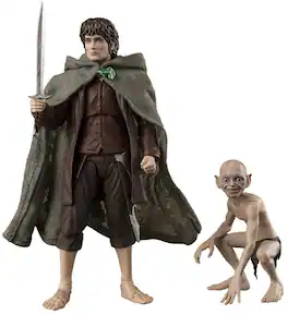 Bandai - Tamashii Nations - The Lord of the Rings - S.H.Figuarts - Frodo Baggins & Gollum (The Fellowship of - Collectibles - Multicolor