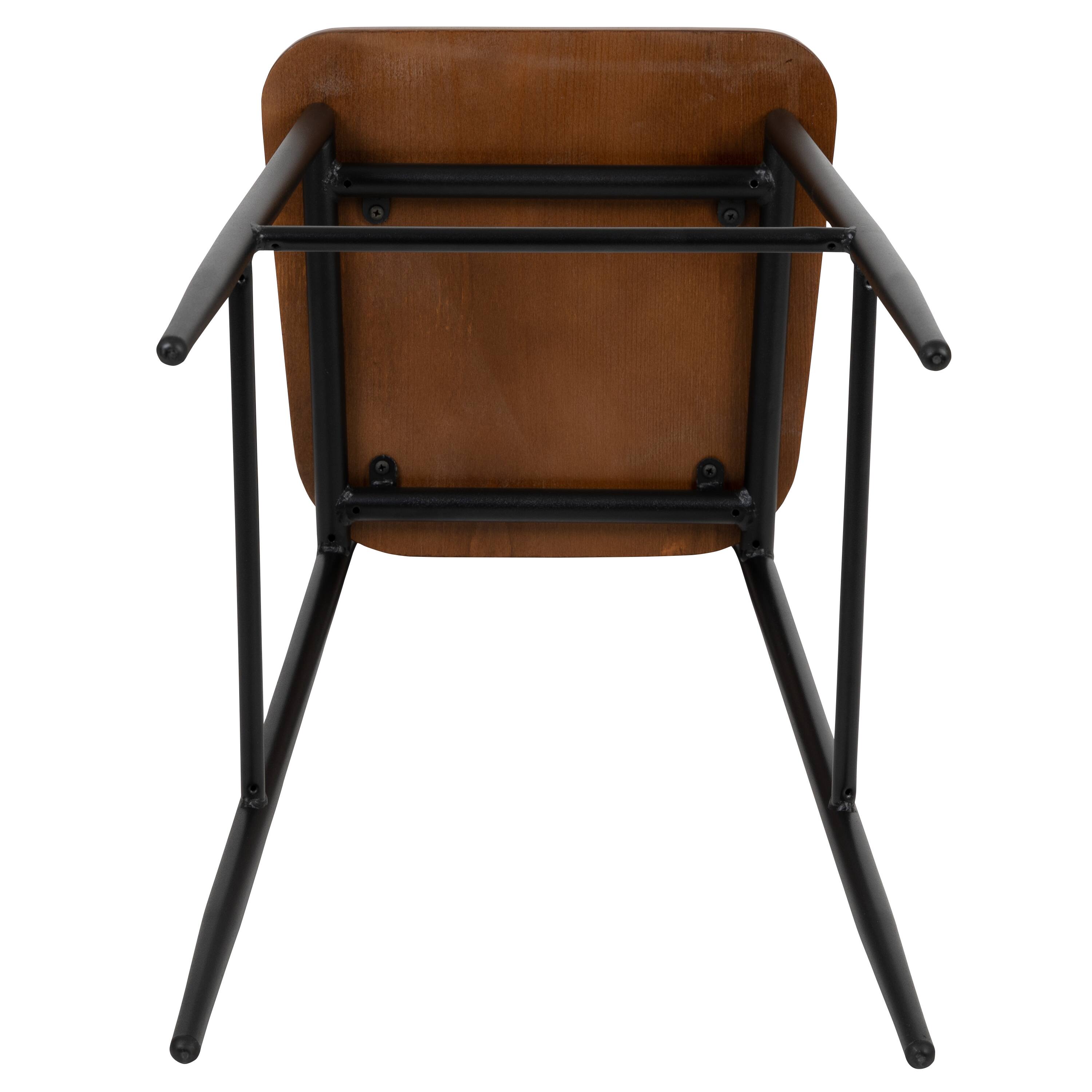 Alt View 9. Emma + Oliver - Industrial Barstool with Steel Frame and Rustic Wood Seat - Mahogany.