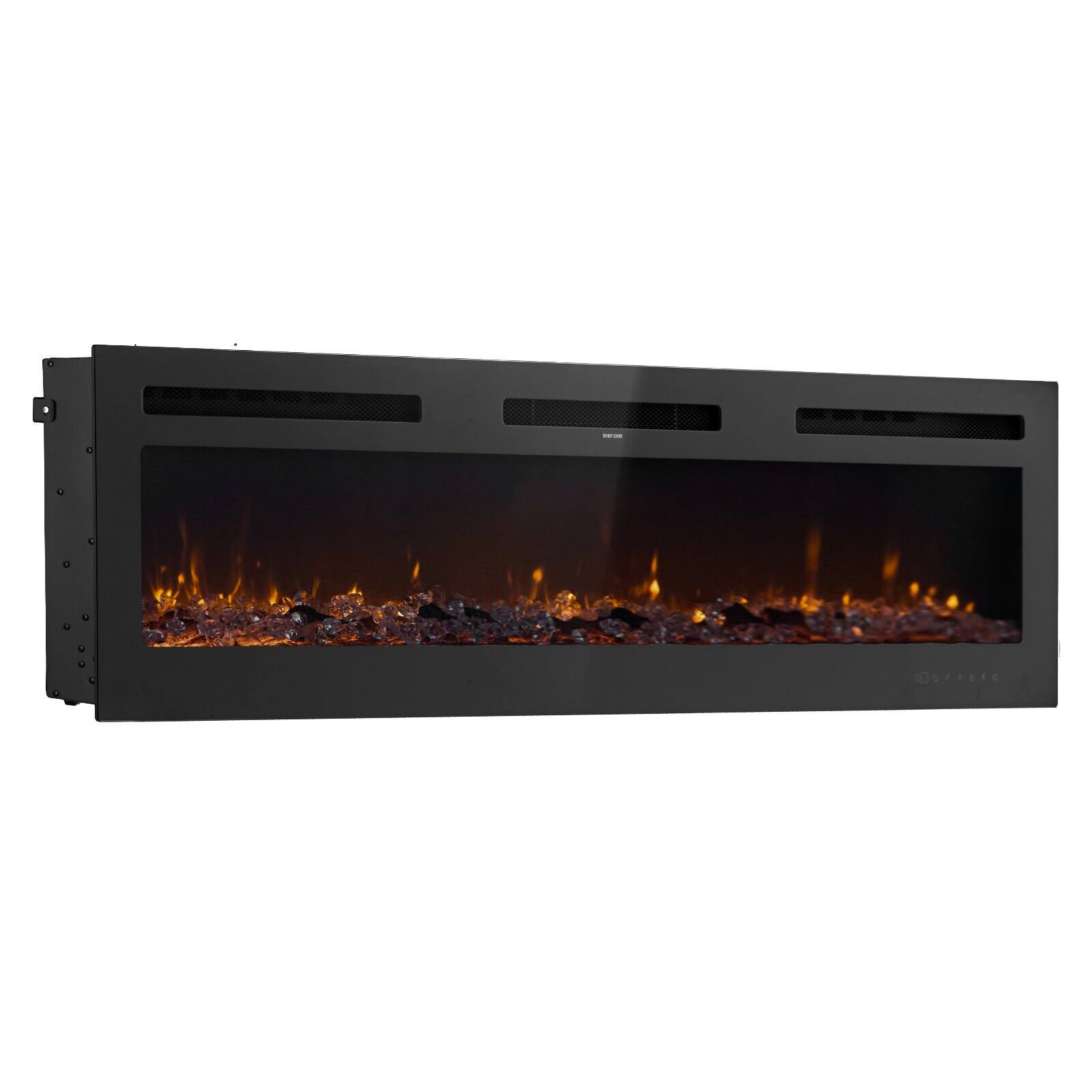 Alt View 8. Glintex - 72 Inch Wall Mounted Electric Fireplace, 1500W Heater with Timer, Remote, Adjustable Flame, Overheat Protection - Black.
