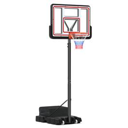 SlickBlue - Portable Adjustable Basketball Hoop System for Indoor or Outdoor Use - Black