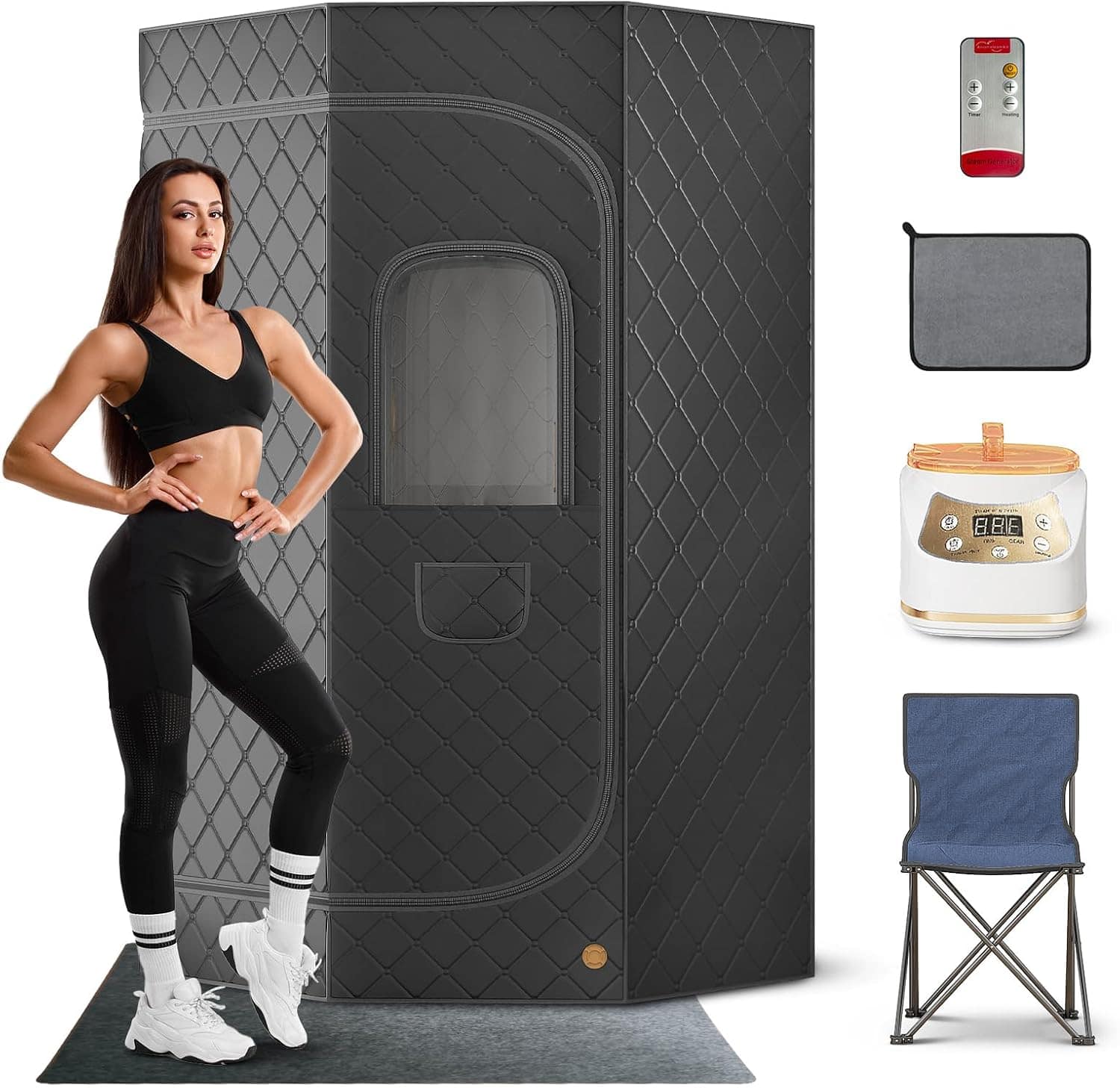 Circus Cirle - Portable Sauna Box for Home with Remote Control  - Black