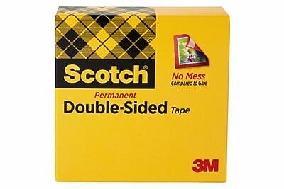Scotch - Permanent Double Sided Tape Refill, 1/2" x 36 yds. (665-121296) - Clear