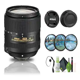 Nikon - AF-S DX NIKKOR 18-300mm f/3.5-6.3G ED VR Lens (2216) + Filter Kit + Cap Keeper - Bundle (International Version)