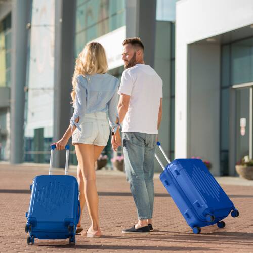 Alt View 8. Winado - 3-in-1 20" 24" 28" Luggage Set Spinner Wheels Trolley Hard Shell Suitcase Sets with TSA Lock - Blue.