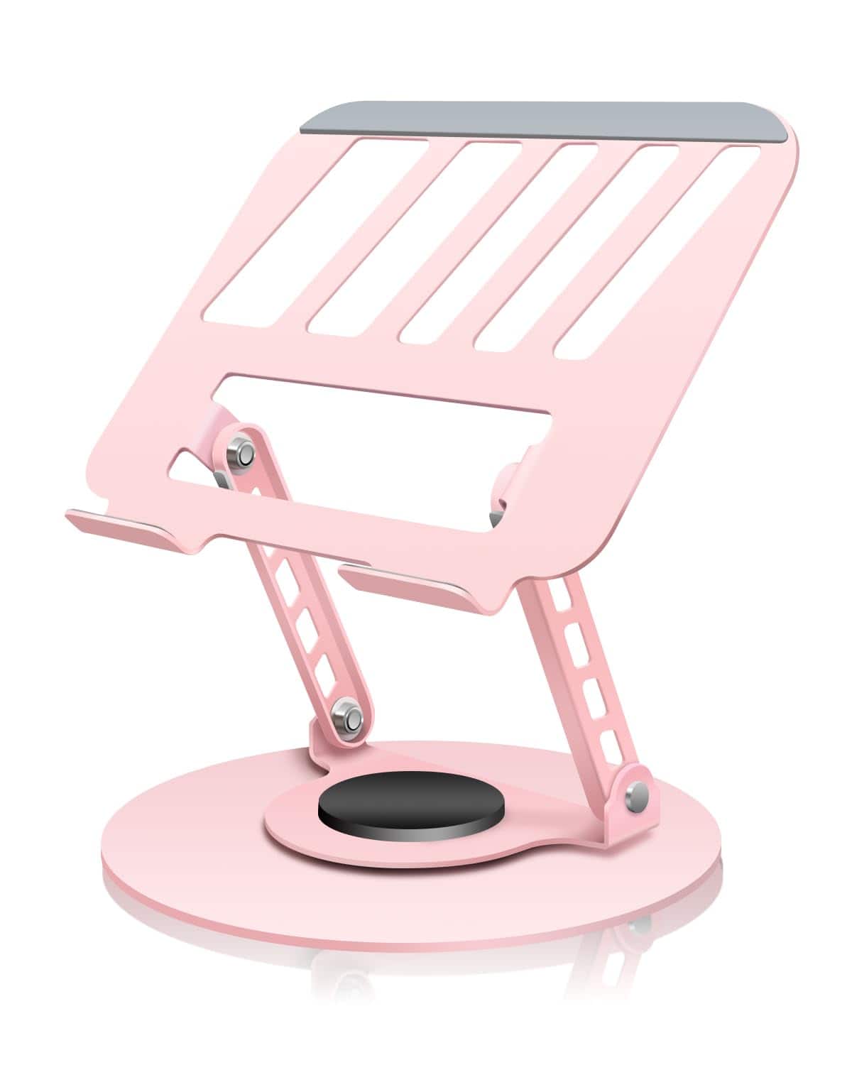 HongFei - 360° Rotating Adjustable Laptop Stand for Work, Painting, Office, Travel, Home, Fits MacBook & Laptops 13-15" - Pink