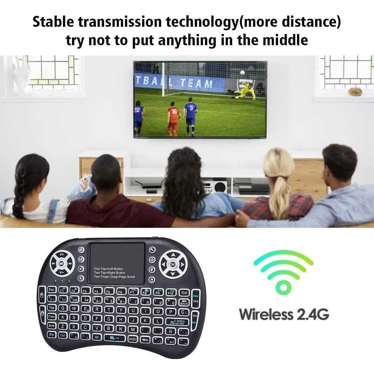 Stable transmission technology (more distance)  
try not to put anything in the middle  

L TEAM 22 16 3 V+ - 8 1 I e 6  
One Tap-Left Button  
Two Tap-Right Button  
Two Finger Drag-Page Scroll  

Esc Tab Caps Shift Fn F1 F2 F3 F4 F5 F6 F7 F8 F9 F10 Del  
1 2 3 4 5 6 7 8 9 0 - =  
Q W E R T Y U I O P  
A S D F G H J K L ; '  
Z X C V B N M , . /  
Ctrl Alt Win  

Wireless 2.4G