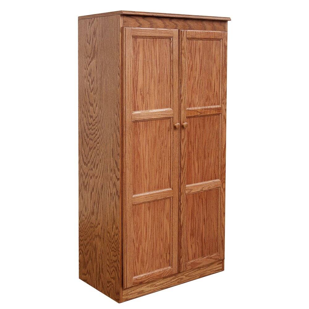 Angle. Concepts in Wood - Multi use Storage Cabinet 4 Shelves Dry Oak Finish - Brown.