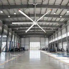 Breezary - 144 Inch 12ft HVLS Industrial Ceiling Fan, 1P 110V, DC Motor, Aluminum Blades, Downrod Mount, Commercial Grade - 144-in-Sliver (6-Blade)