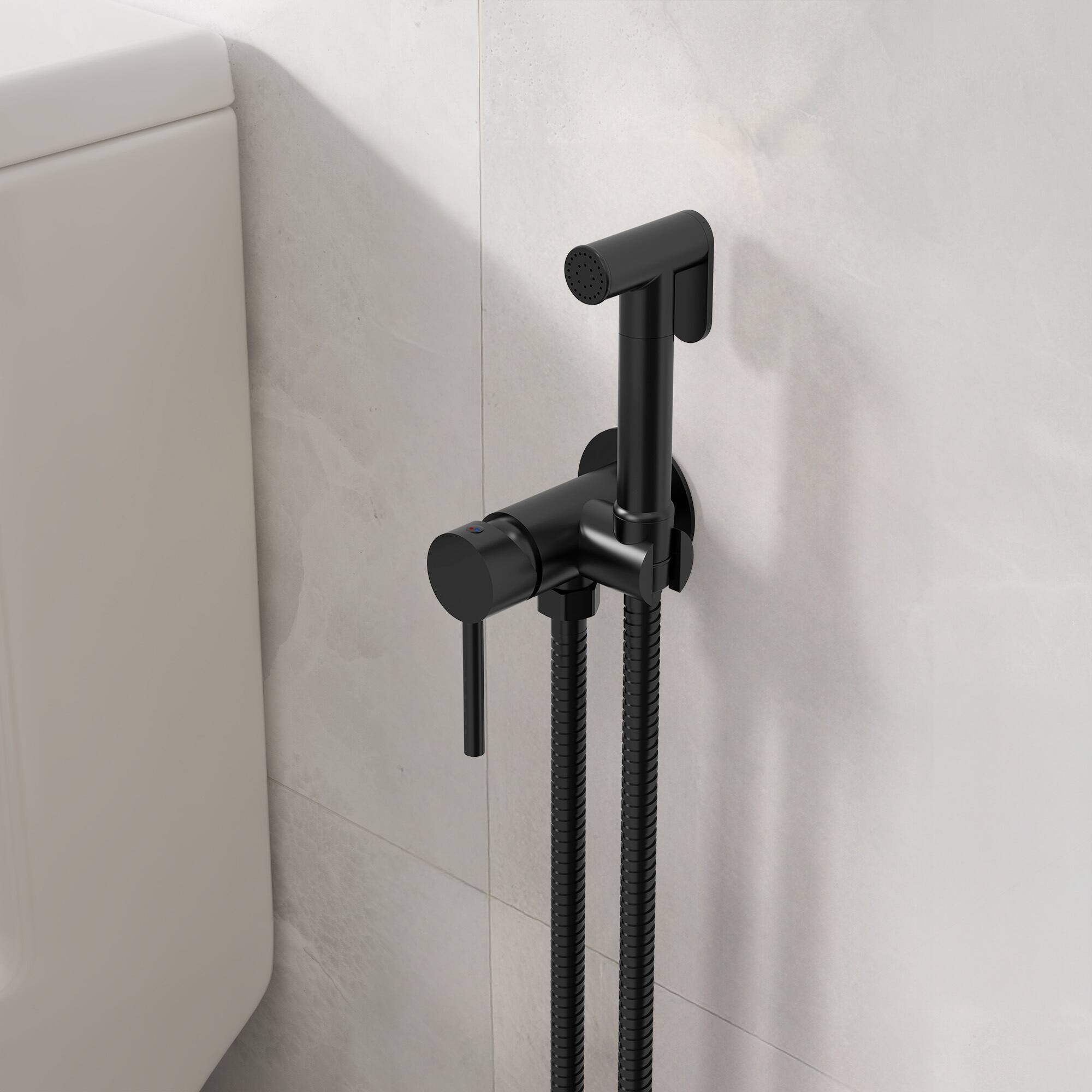 Alt View 9. GRANDJOY - Handheld Bidet Faucet with Hot and Cold Mixing Valve, Wall Mount  - Matte Black.