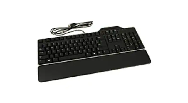 Front. Dell - KB813-BK-US (Dell XRD46) Keyboard with Smart Card Reader - USB - 104-Keys - Black - Black.