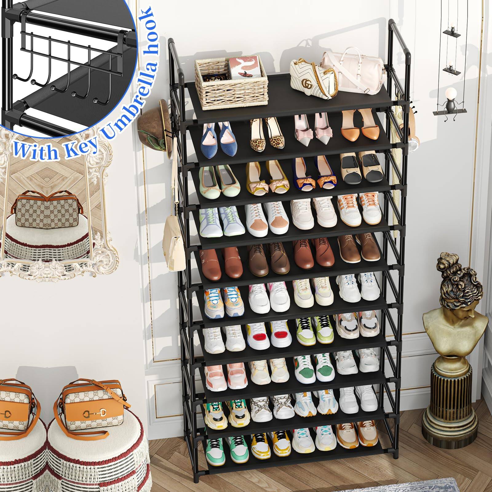 Reds Spade Simple Trending Shoe Rack Storage Holds 40 Pairs Capacity ...