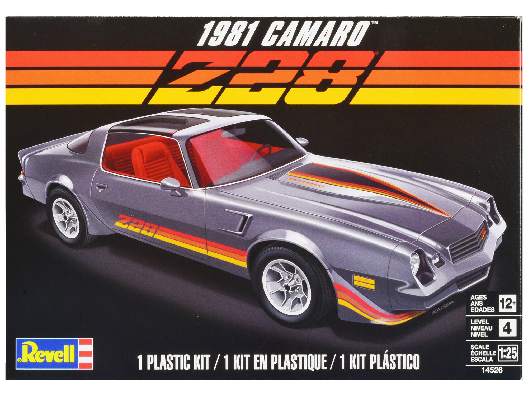 1981 CAMARO Z28

1 PLASTIC KIT / 1 KIT EN PLASTIQUE / 1 KIT PLÁSTICO

AGES 12+ ANS EDAD NIVEL 4 NIVEL SCALE 1:25 ESCALA 14526

Revell
