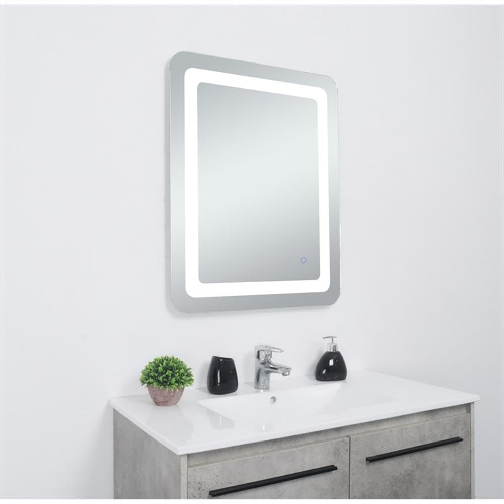 Alt View 3. Elegant Decor - Genesis 20in x 30in soft edge LED mirror - Glossy White.
