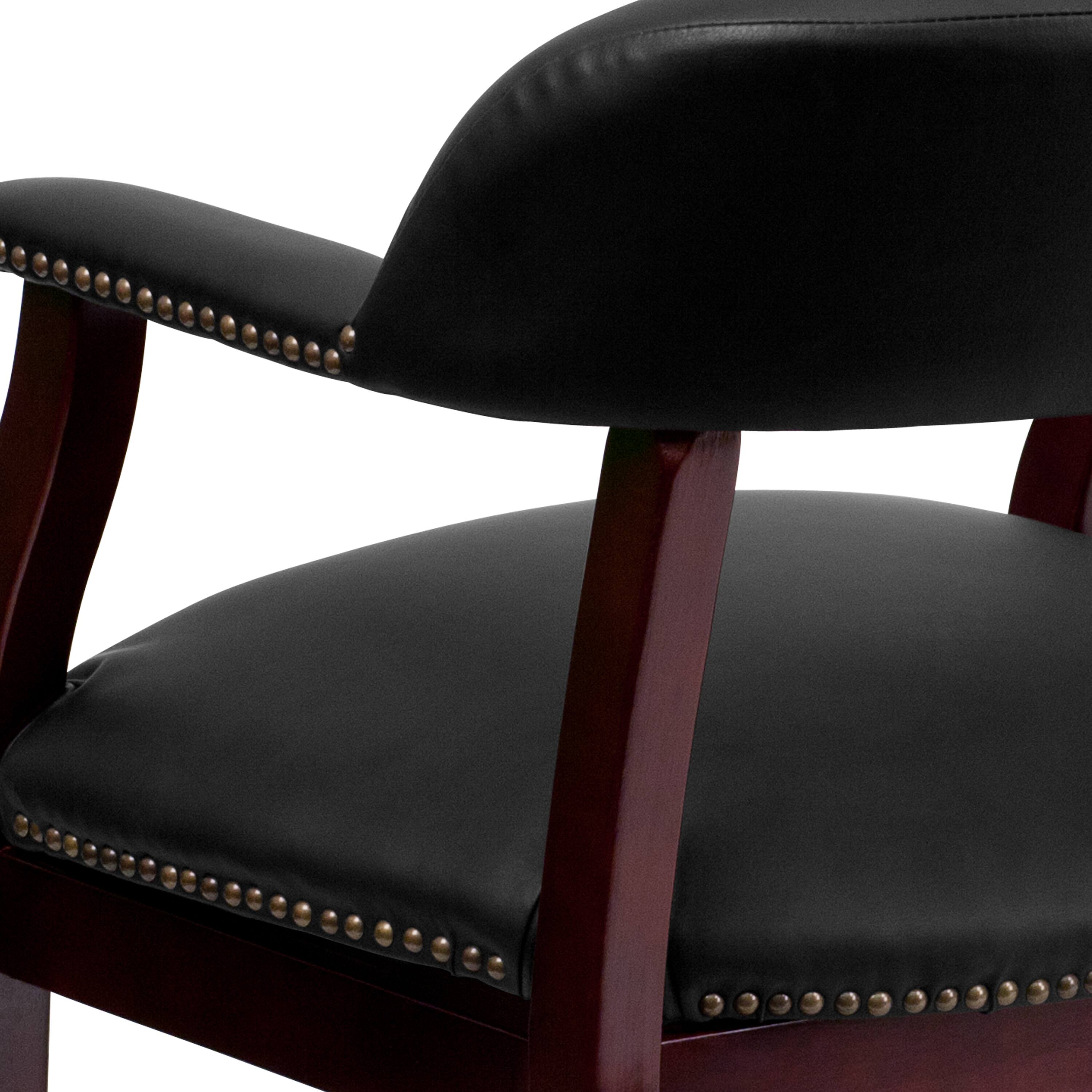 Alt View 9. Emma + Oliver - Conference Chair with Accent Nail Trim  and Casters - Black LeatherSoft.