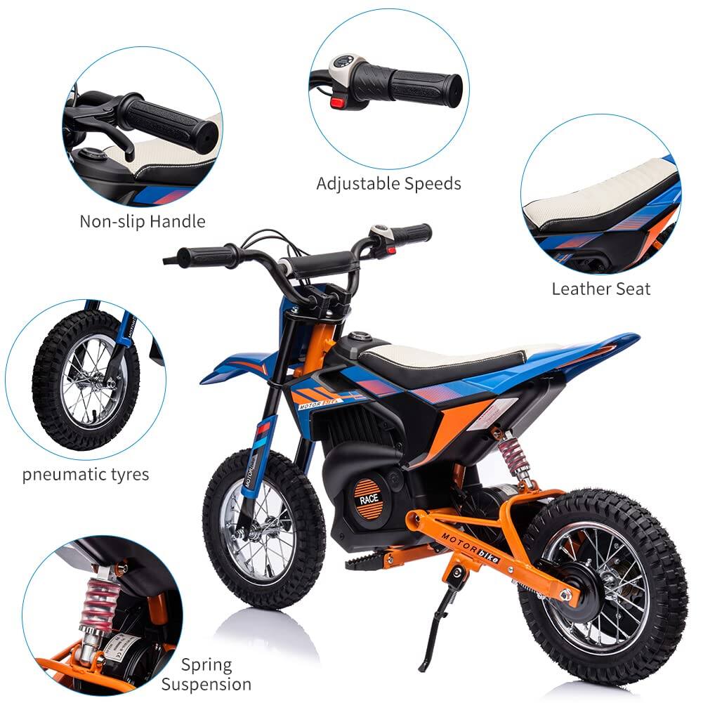 - Adjustable Speeds
- Non-slip Handle
- Leather Seat
- Pneumatic Tyres
- Spring Suspension