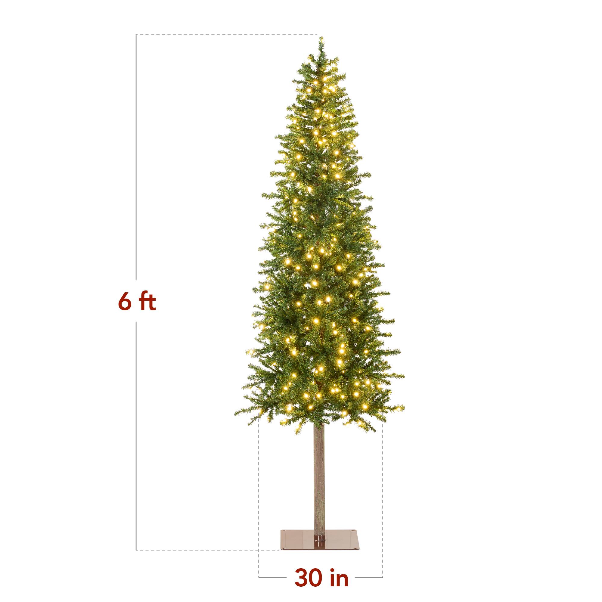 Alt View 7. Best Choice Products - Best Choice Products 6ft Pre-Lit Artificial Alpine Slim Pencil Christmas Tree w/ 250 LED Lights, Stand - Green.