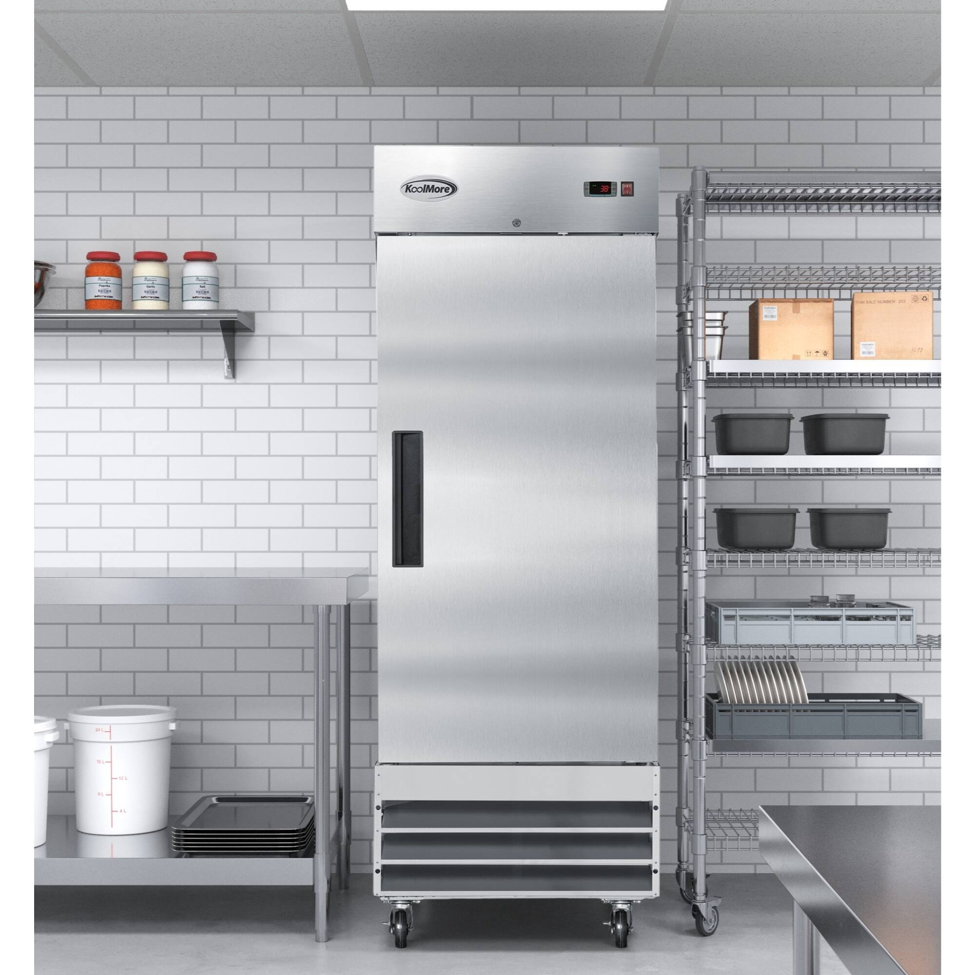Koolmore 29 in. One Door Commercial Reach in Refrigerator, 23 cu