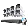 Reolink - 16-Channel, 8 - Bullet Camera Indoor/Outdoor 4K+ 12MP PoE 4TB NVR Security Surveillance System - White