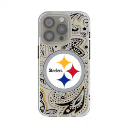 Keyscaper - NFL - Pittsburgh Steelers iPhone Clear Paisley Design Case - 16e - Multicolor
