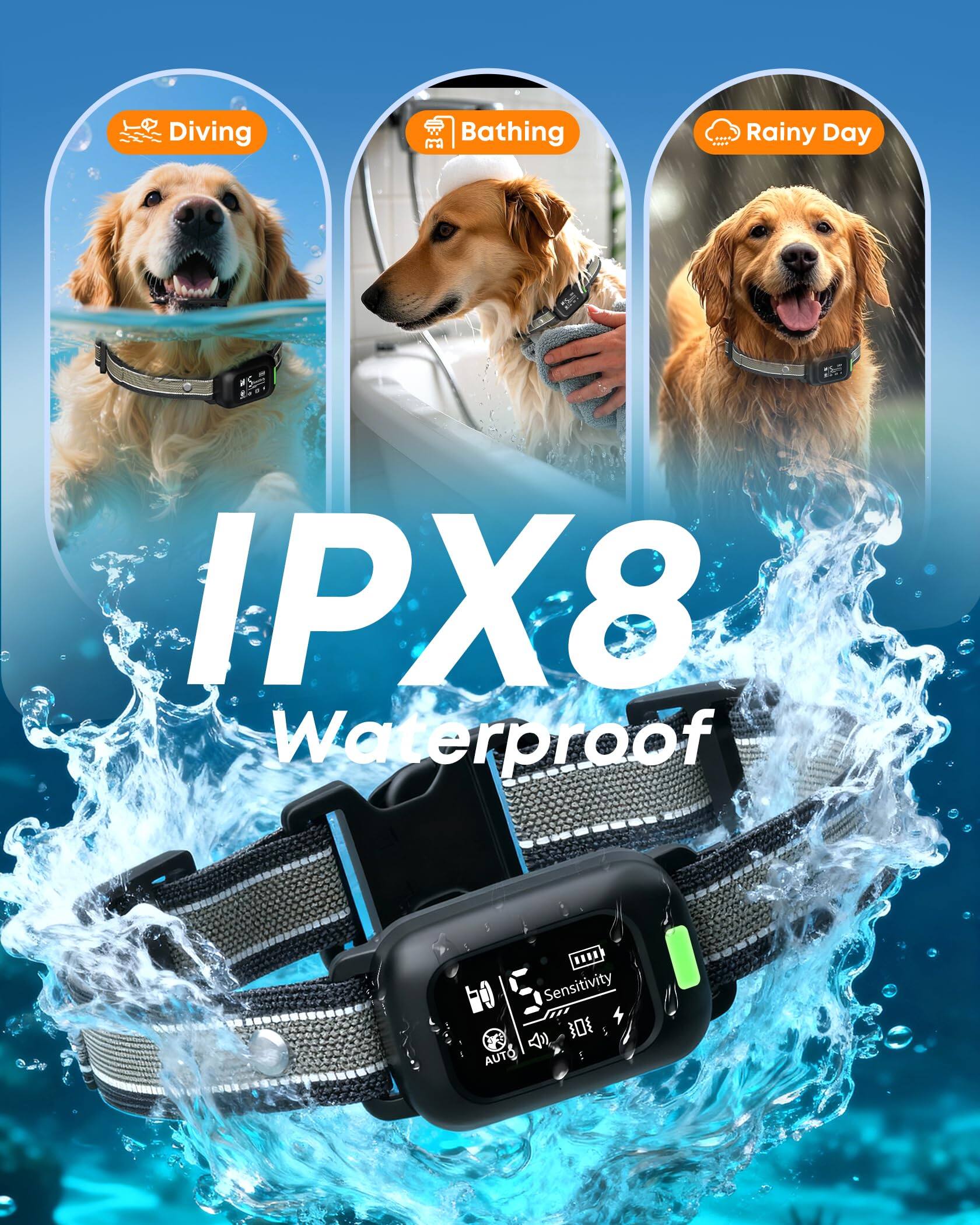 Diving  
Bathing  
Rainy Day  

IPX8 Waterproof  

Sensitivity  
i 4 AUTO