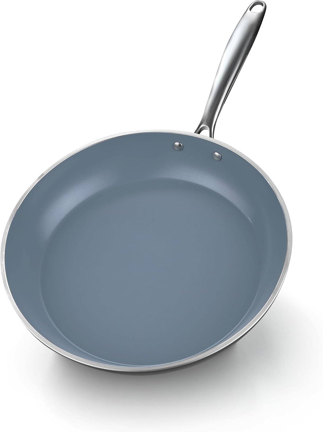 Alt View 1. Cook N Home - Classic 12 Inch Ceramic Nonstick Frying Pan, Cookware Skillet Egg & Omelet Pan, Induction, Oven Safe, Black - black, gray.