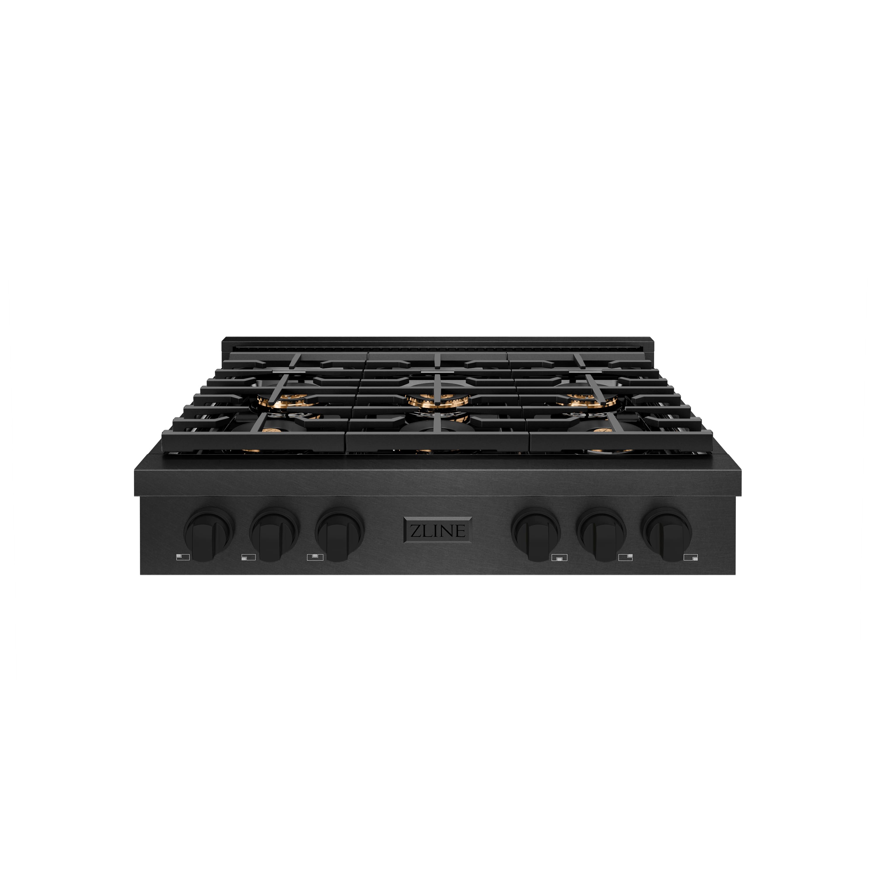 ZLINE - 36 in. Paramount Gas Rangetop with 6 Burner DuoPro Cooktop in Black Satin Stainless Steel (PSRTBS-36) - Black Satin Stainless Steel