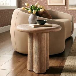 Tori 20 Inch Round Indoor and Outdoor Side Table by Modway - Oak