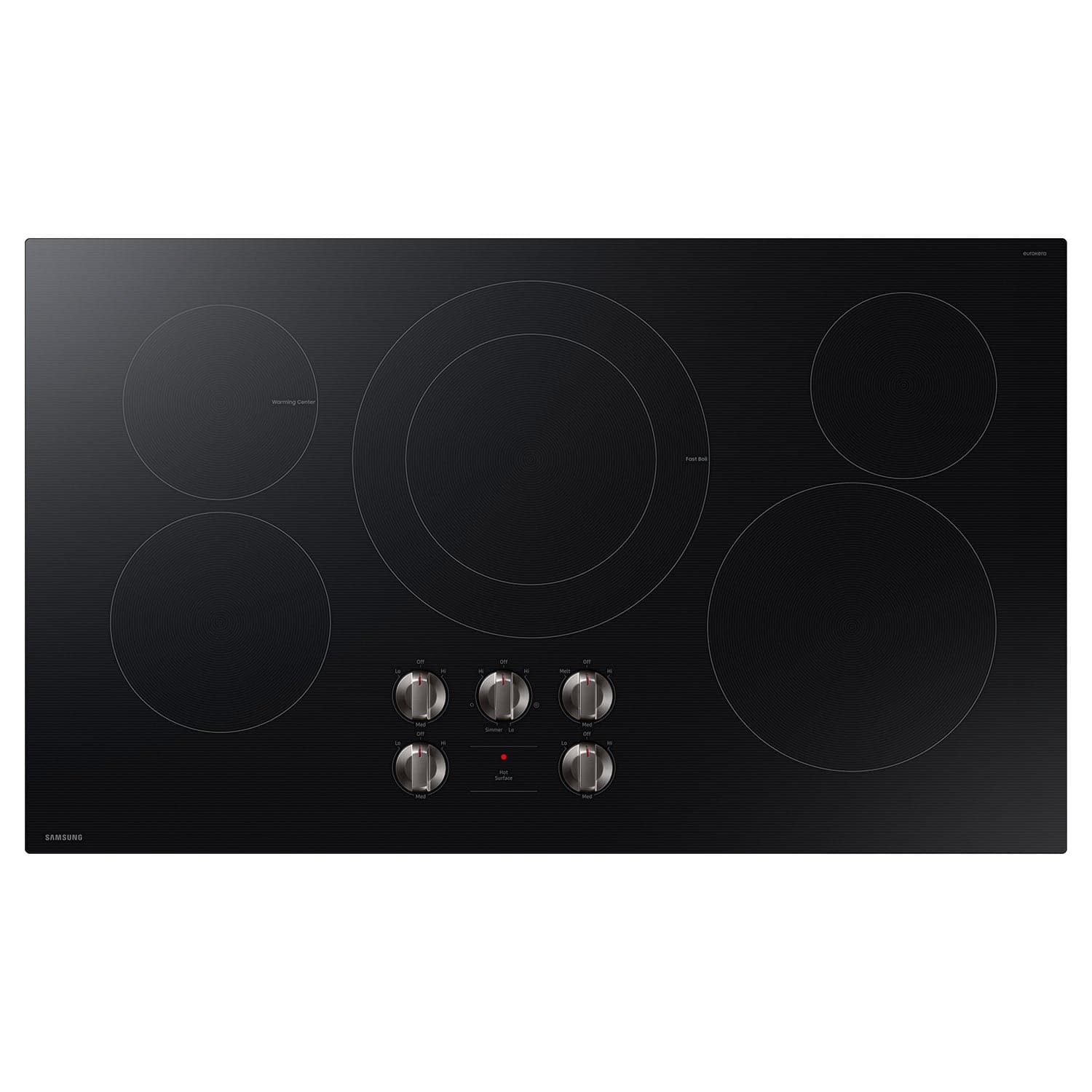 Samsung - 36" Built-In Electric Cooktop with 5 Burners and ENERGY STAR® Certified - Black