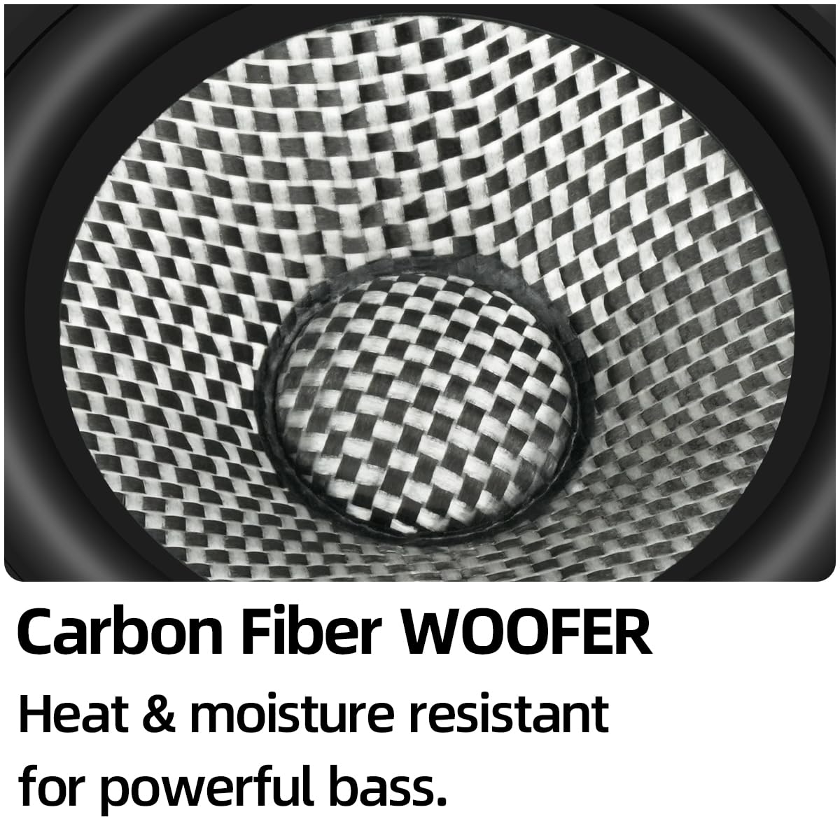 Carbon Fiber WOOFER  
Heat & moisture resistant for powerful bass.
