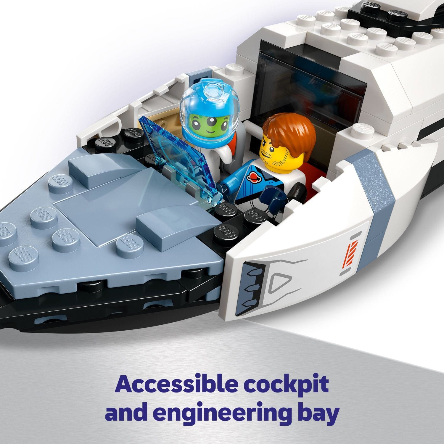 Accessible cockpit and engineering bay.