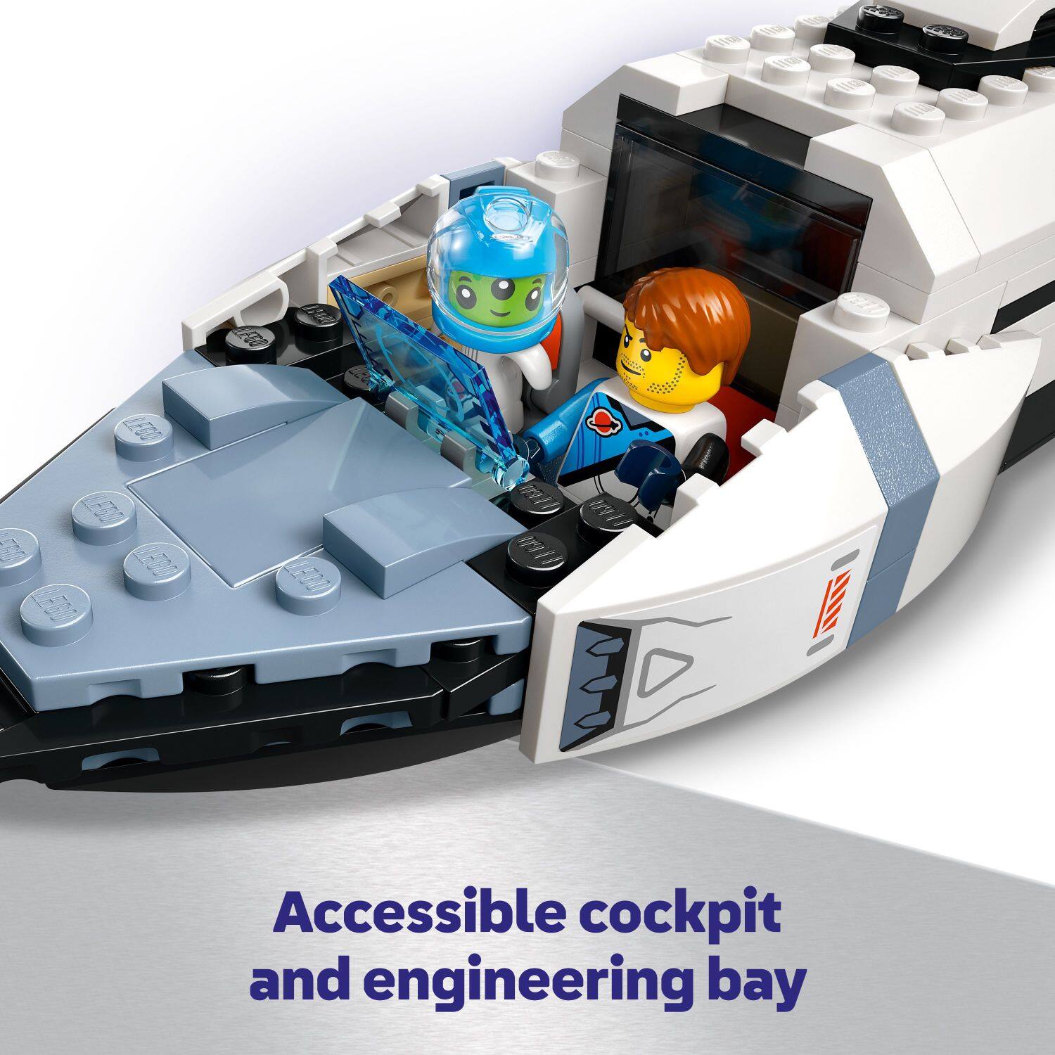 Accessible cockpit and engineering bay.