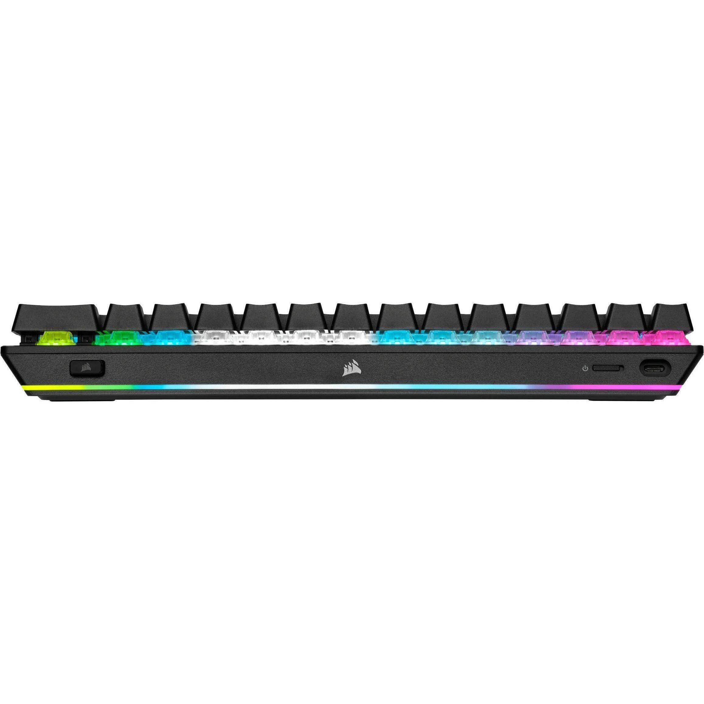 Alt View 3. CORSAIR - Corsair ProMini K70 Gaming Keyboard - Wired/Wireless Connectivity - Bluetooth - 4.2 - USB 3.0 Type A Interface - RGB LED - Black.