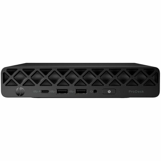 HP - ProDesk 4 G1i Desktop Computer - Intel Core Ultra 5 225T - 16 GB - 256 GB PCI Express NVMe SSD - Mini PC - Jack - Black