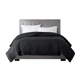 Gracie Mills - Larry All-Season Down Alternative Blanket with Satin Trim - Black